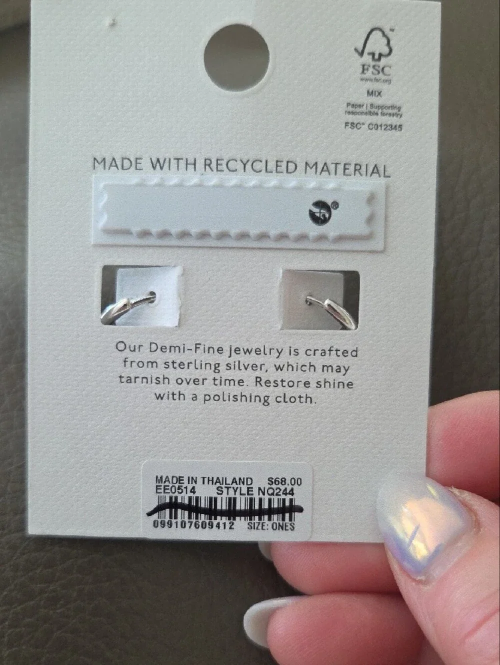 Madewell Demi Fine Sterling Silver Medium Hoop Earrings